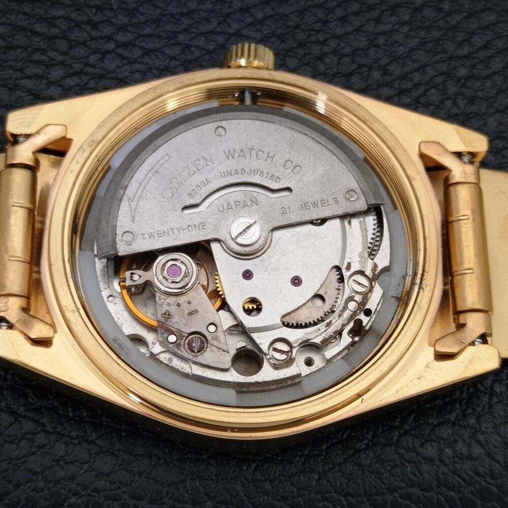 Vintage 1972 Citizen Automatic Mens Gold Watch W/daydate & White accents - Picture 10 of 10